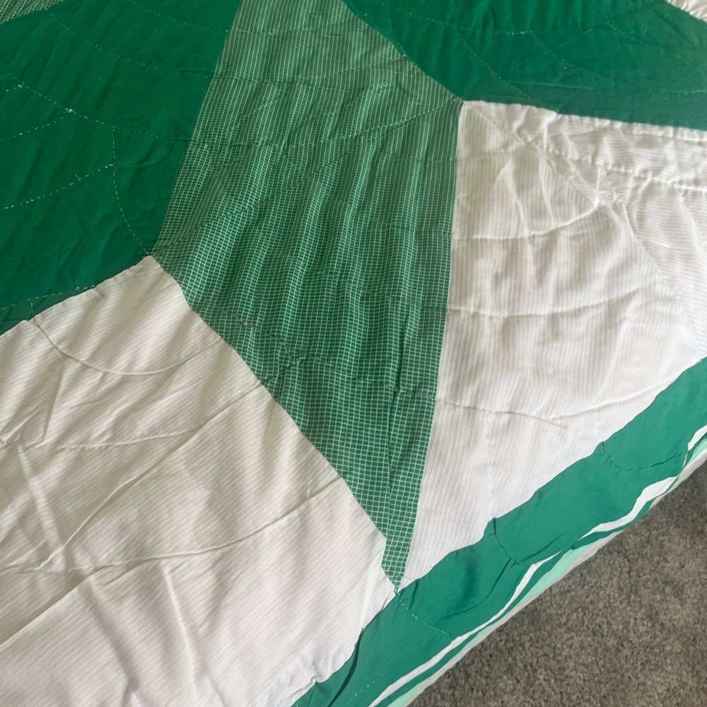 HANDMADE VIntage LONE STAR 8 point Star Pattern QUILT - Picture 17 of 17